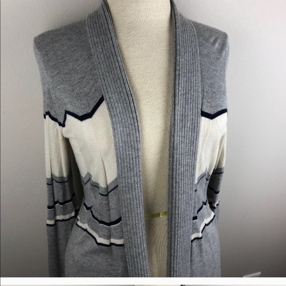 Banana Republic Open Cardigan Size M Gray Cream